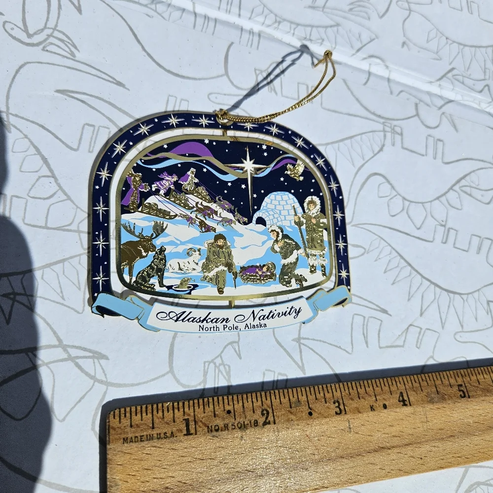 North POLE Alaska Nativity CHRISTMAS 24 GOLD PLATED‎